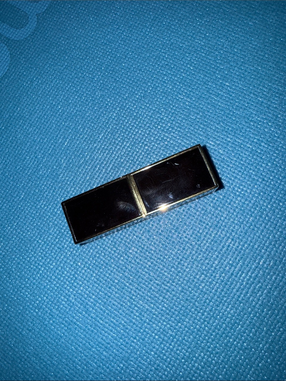 Black Enamel Double Rectangle Lapel Pin with Gold Trim